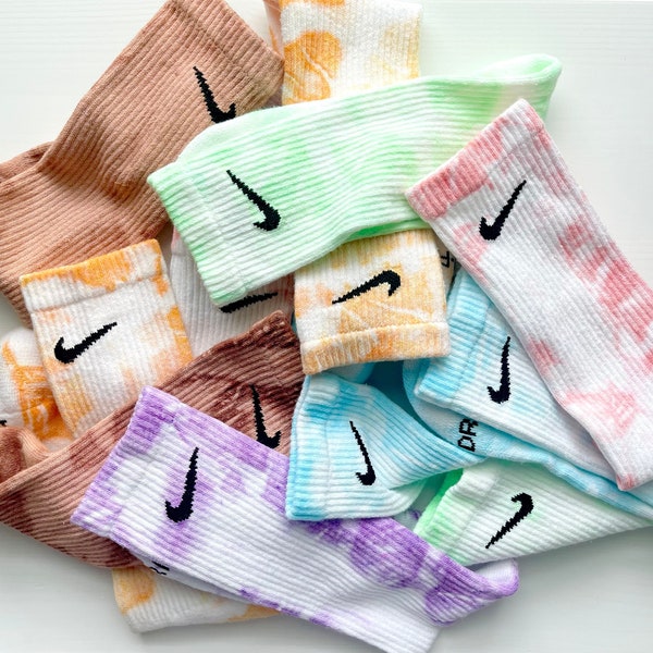 Nike Socks! Nike Tie Dye, Tie Dye Nike Socks, Dri-Fit Nike, Nike, Nike Swoosh, Dyed Nike Socks, Nike Colors, Nike Colored Socks, Nike, Nike,