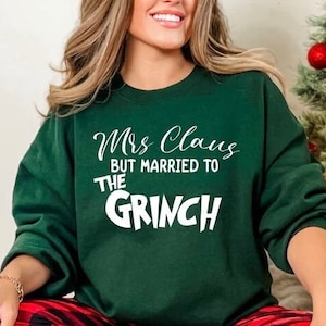 Mrs Claus aber verheiratet mit dem Grinch, The Grinch, Grinch Weihnachten, BEREIT ZUM PRESSEN, Siebdrucktransfer.