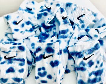 Nike Socks!! Nike Tie Dye, Tie Dye Nike Socks, Dri-Fit Nike, Nike, Nike Swoosh, Dyed Nike Socks, Nike Colors, Nike Hand Dyed Socks, Nike