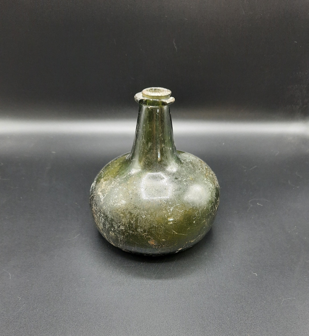 Antique Green Glass Bottle - Etsy