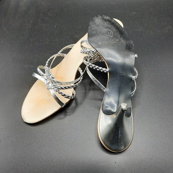 A Pair of Low Silver Strappy Heels - Etsy