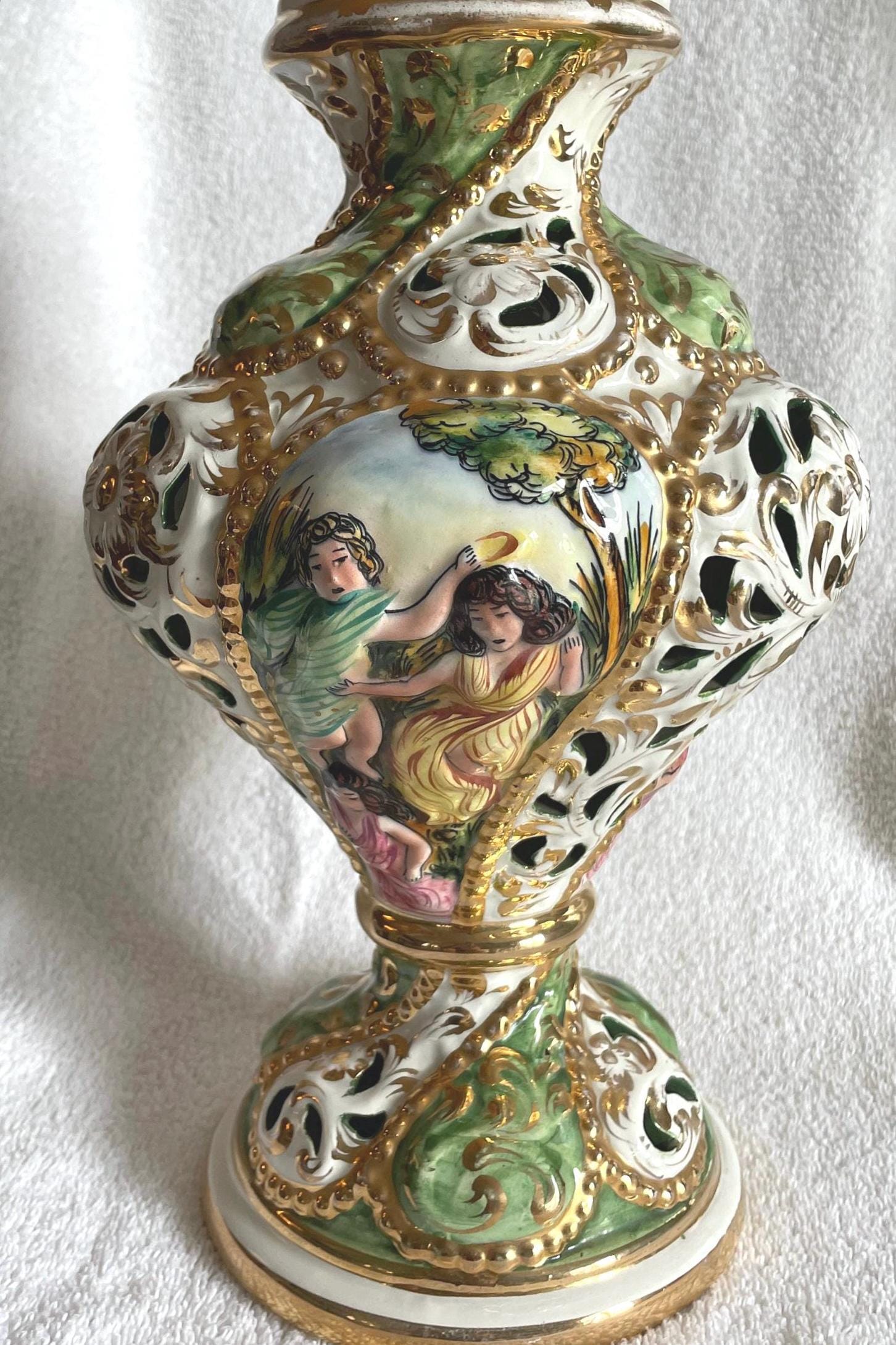 Vintage Italian Capodimonte Lamp Base - Etsy