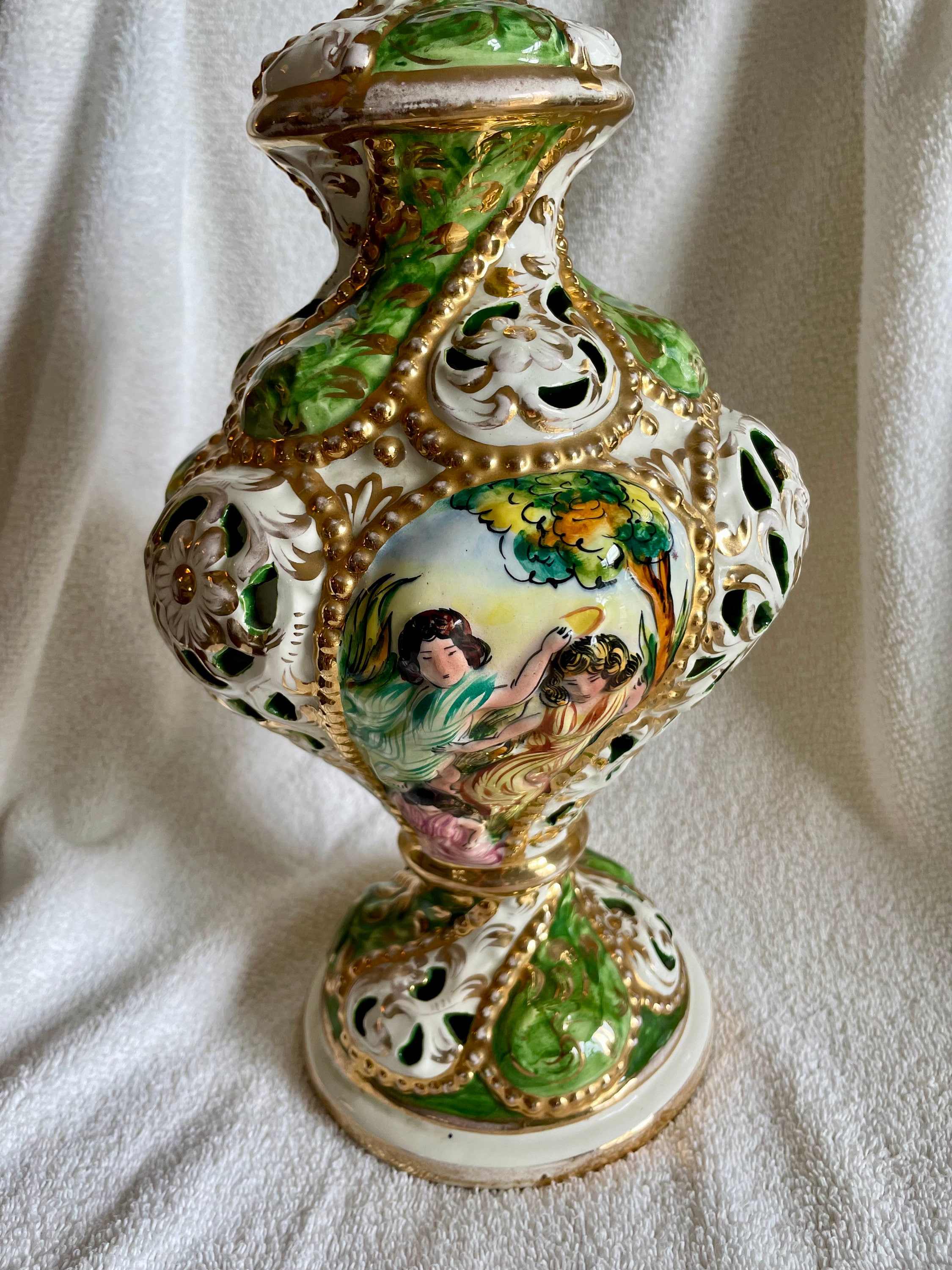 Vintage Capodimonte Lamp Hand Painted Base Only - Etsy