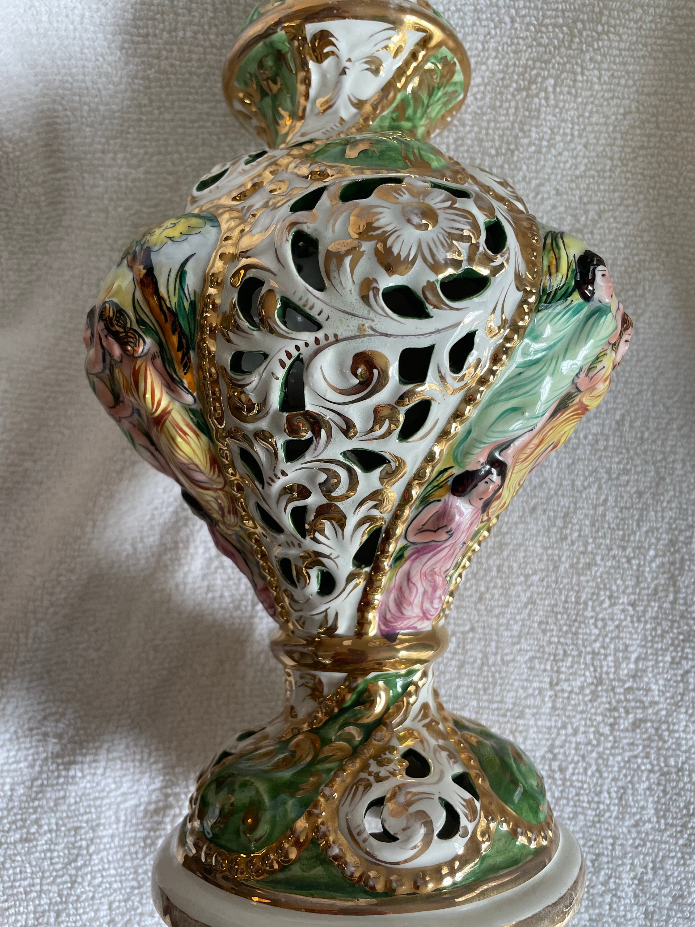Vintage Capodimonte Lamp Hand Painted Base Only - Etsy