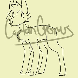 Mspaint Fox Lineart - Base