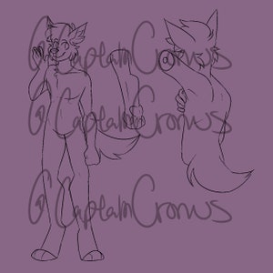Furry Reference Lineart - Base
