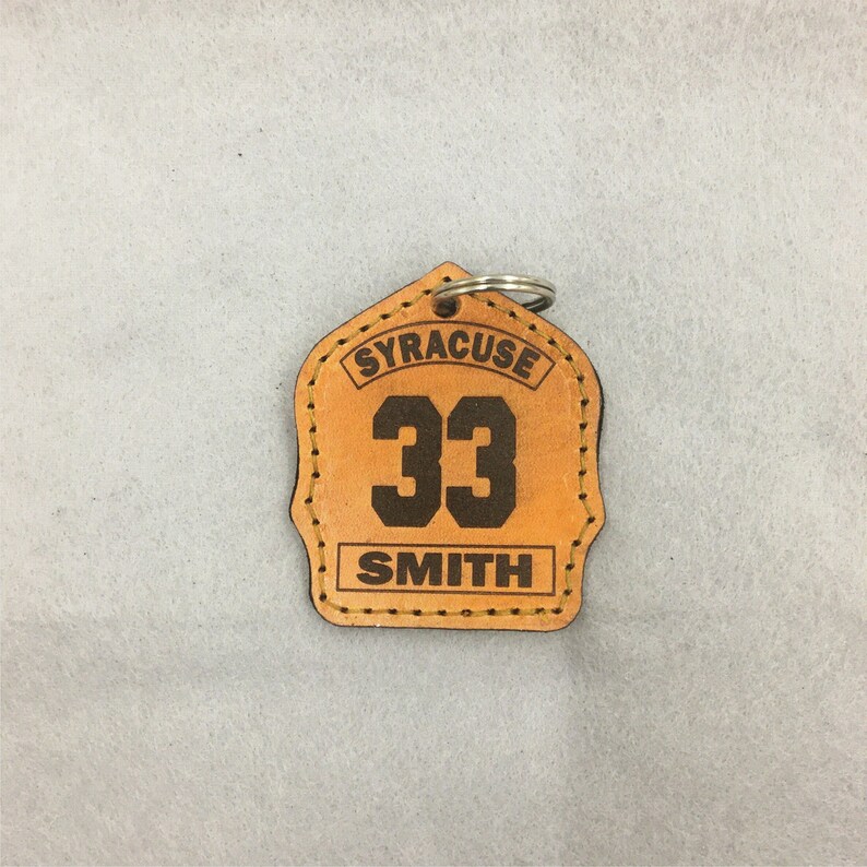 Leather Fire Helmet Shield Keychain. Gear Tag. Fireman Gift Etsy