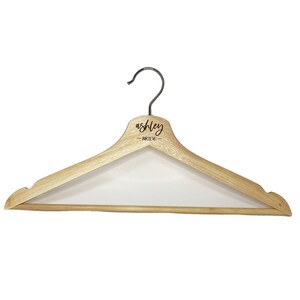 Custom Wedding Hanger, Custom Bridal Hanger, Personalized Hanger, Wood Hanger, Bridesmaid Hanger, Bride Hanger, Made of Honor Hanger