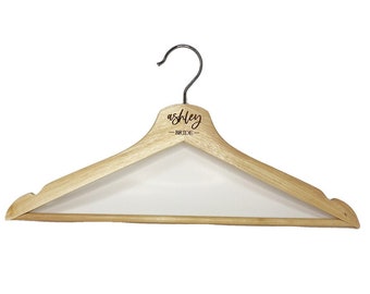 Custom Wedding Hanger, Custom Bridal Hanger, Personalized Hanger, Wood Hanger, Bridesmaid Hanger, Bride Hanger, Made of Honor Hanger