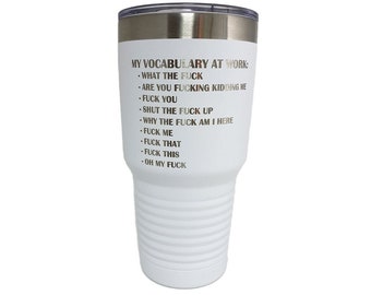 Lasergraverad 900 ml tumbler - Mitt ordförråd på jobbet