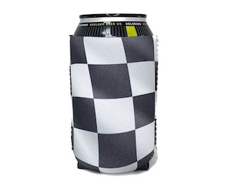 Racing Checkered Flag Neoprene Can Cooler