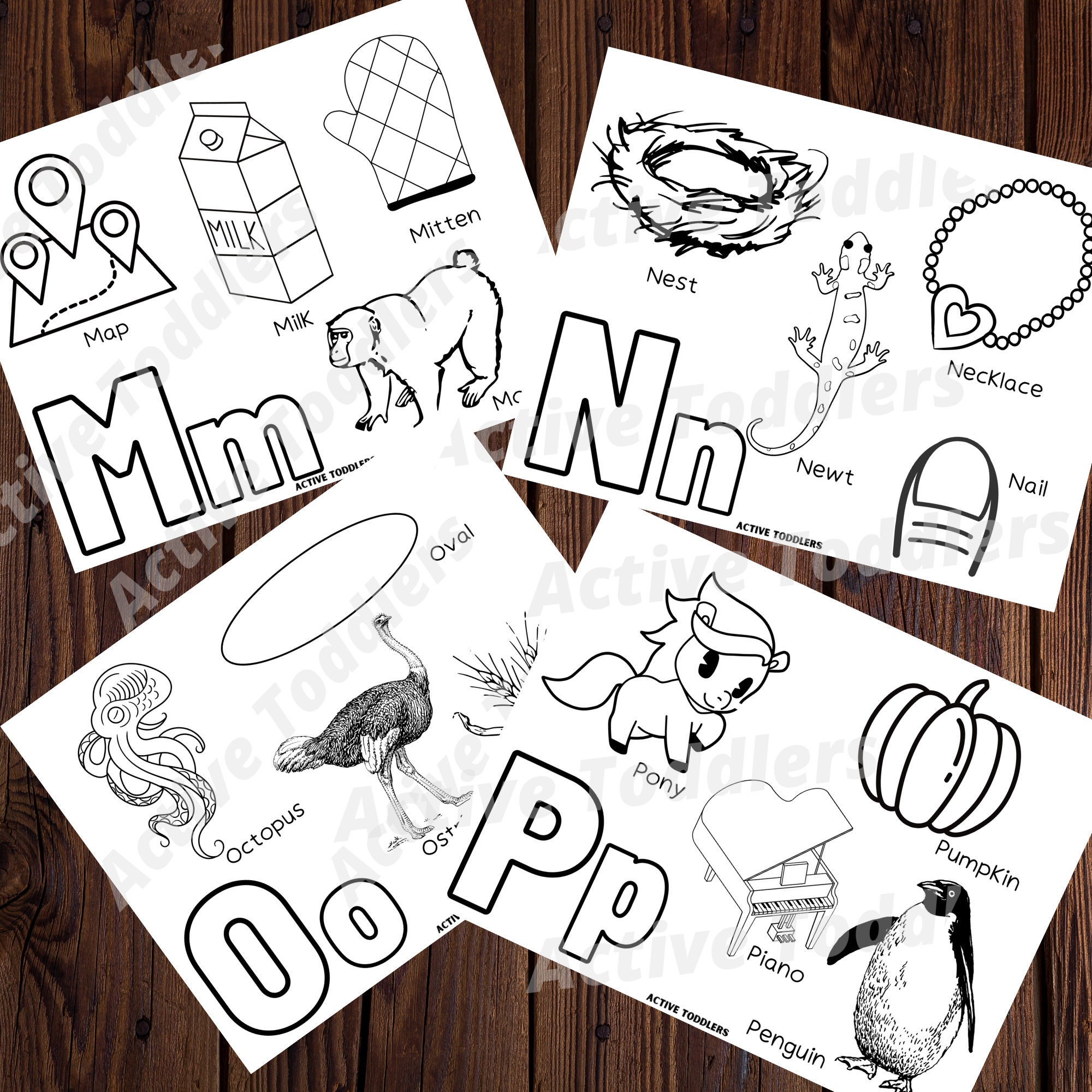 A-Z Letters Coloring Pages Kids Activity Coloring Pages | Etsy