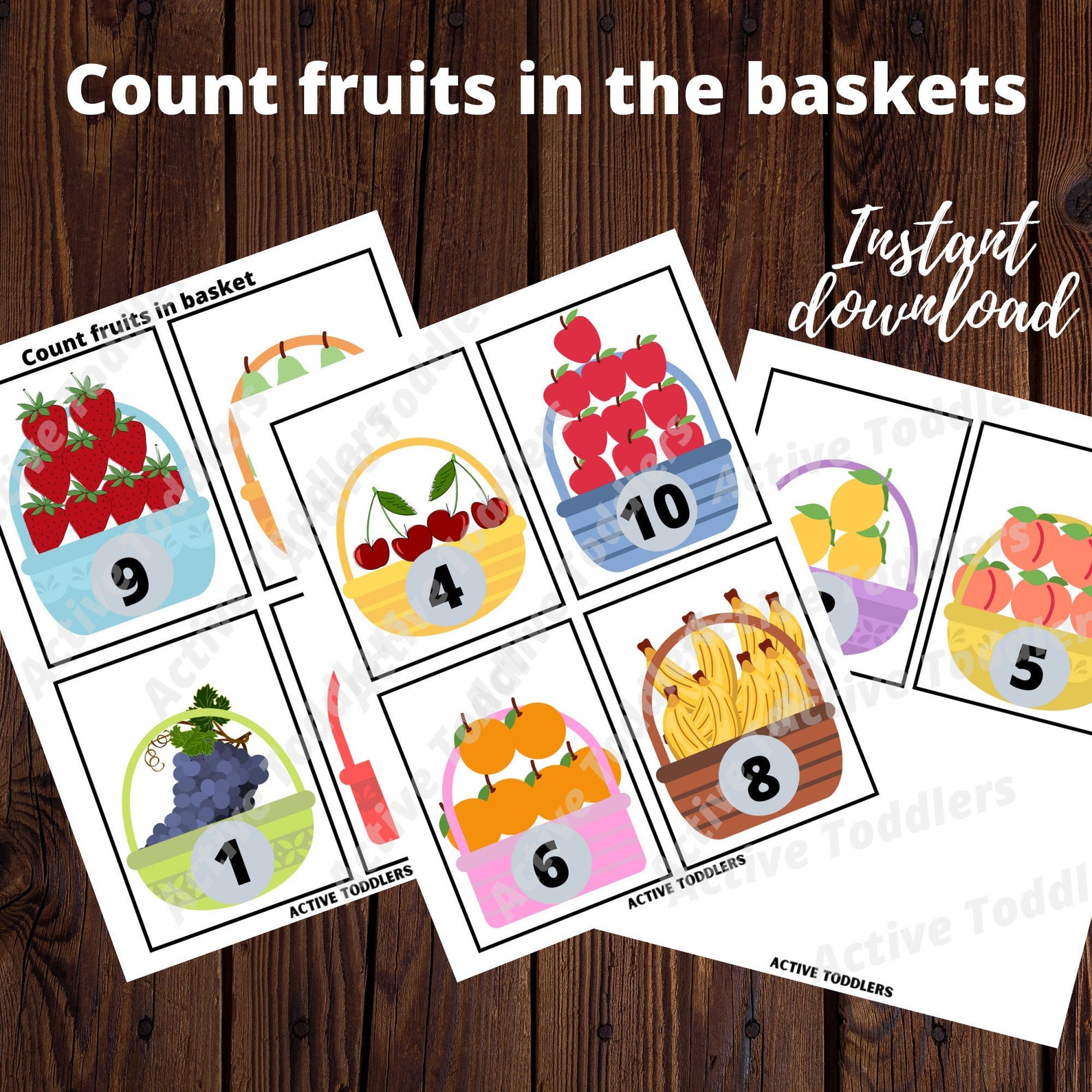 count-fruits-in-basket-learn-to-count-toddler-etsy