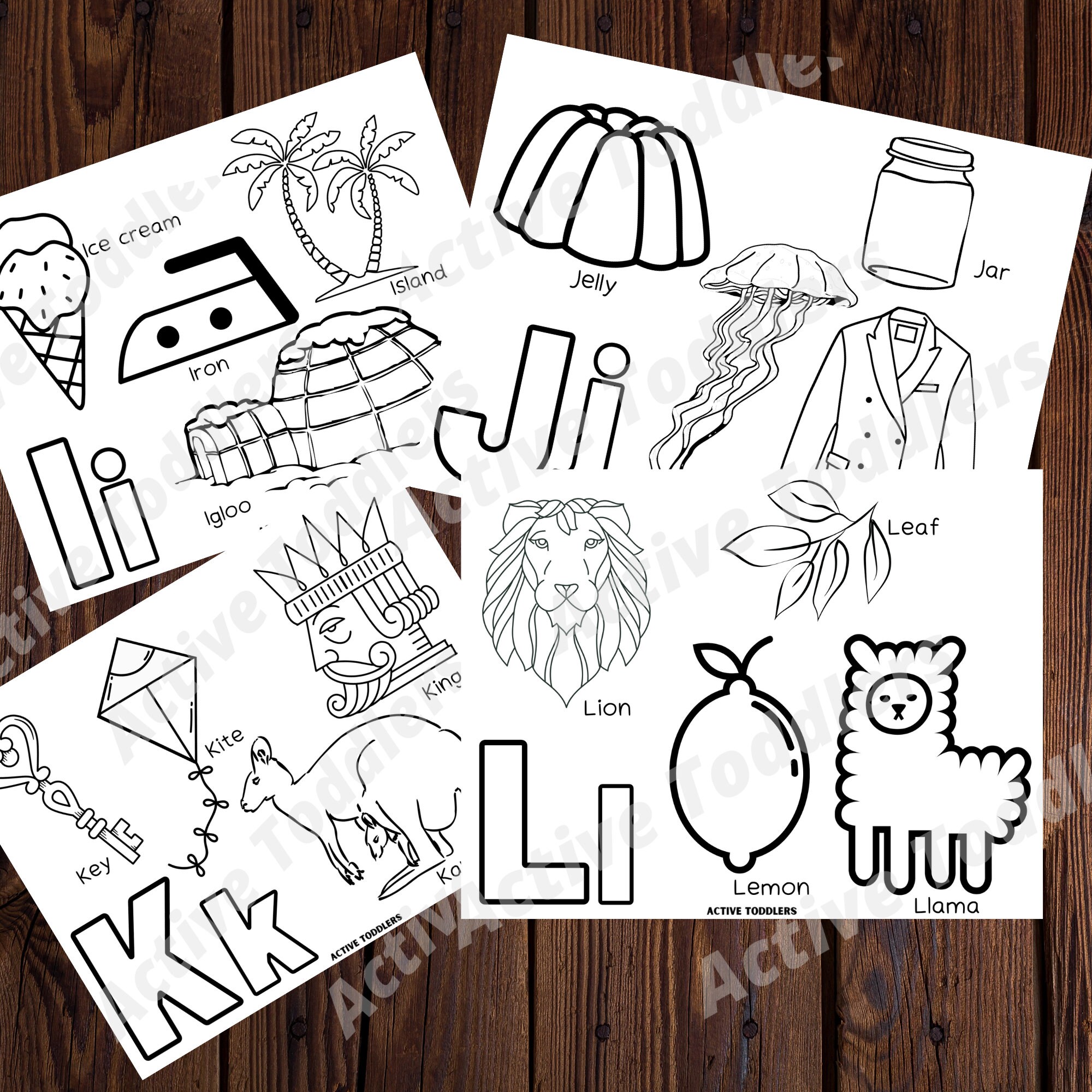 A-Z Letters Coloring Pages Kids Activity Coloring Pages | Etsy