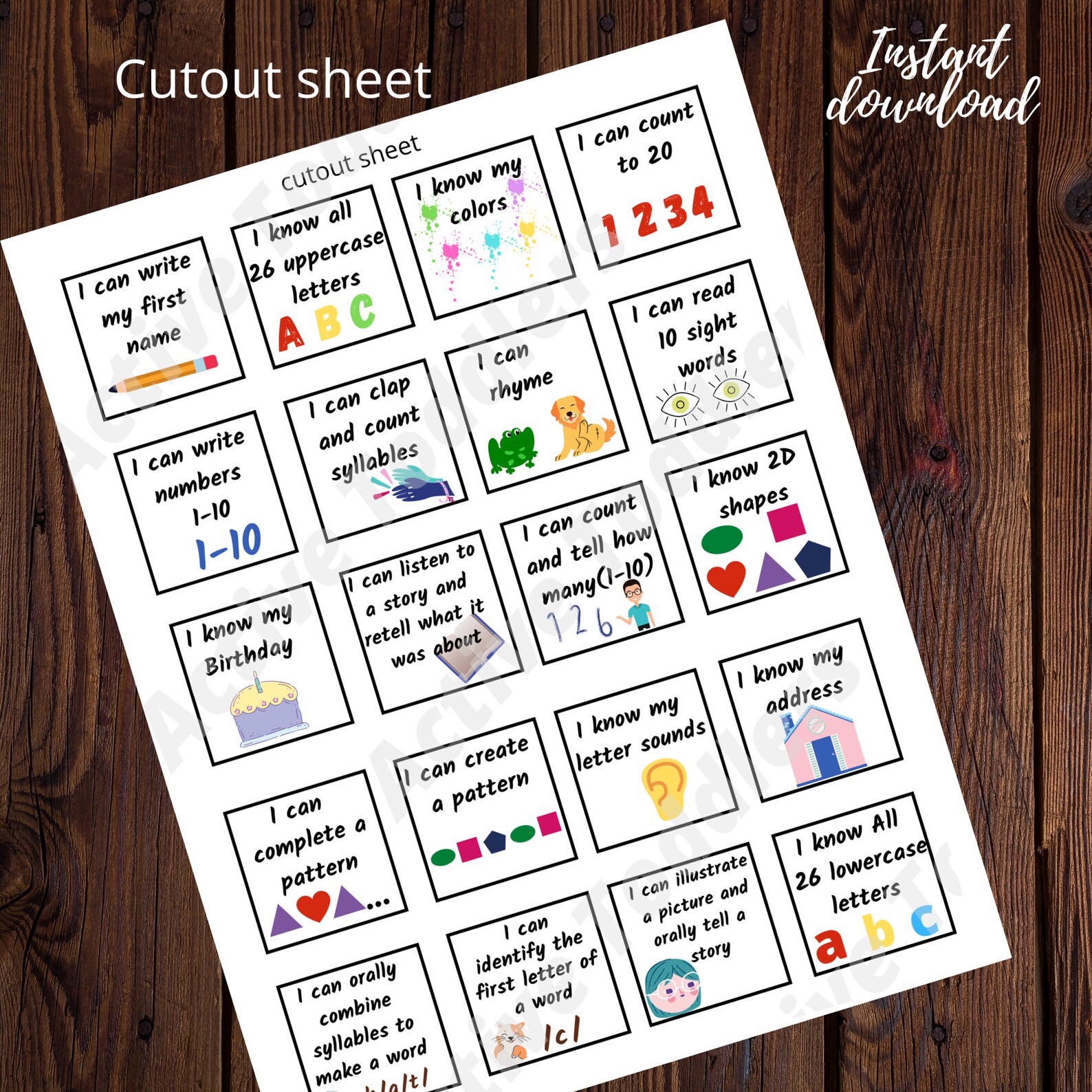 Pre K Goals Preschool Goals Chores Kids Goalstoddler Etsy