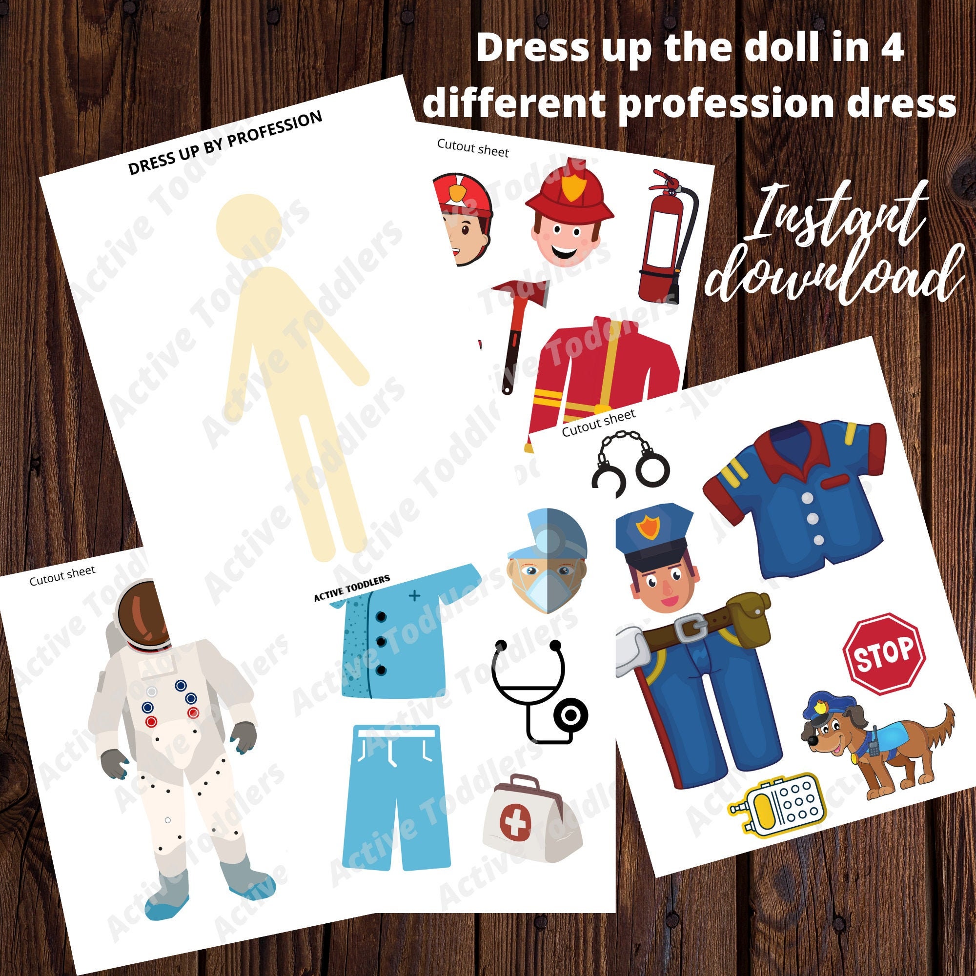 Dress up by Profession Educational Preschool Printable Etsy Australia