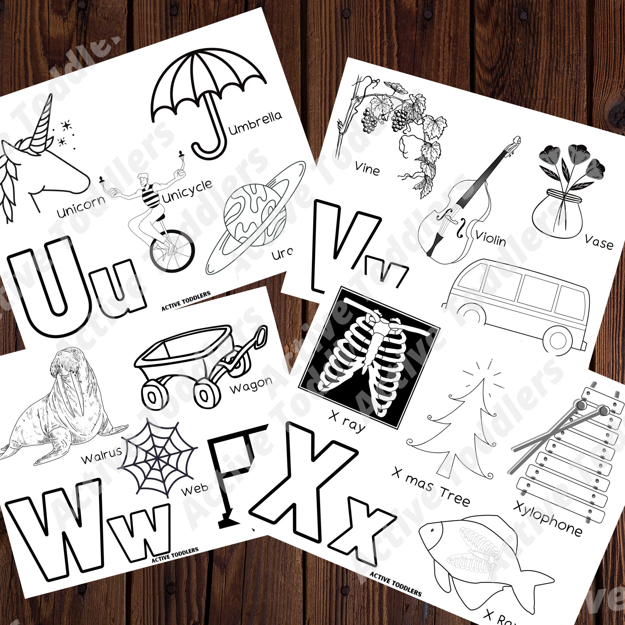 A-Z Letters Coloring Pages Kids Activity Coloring Pages | Etsy