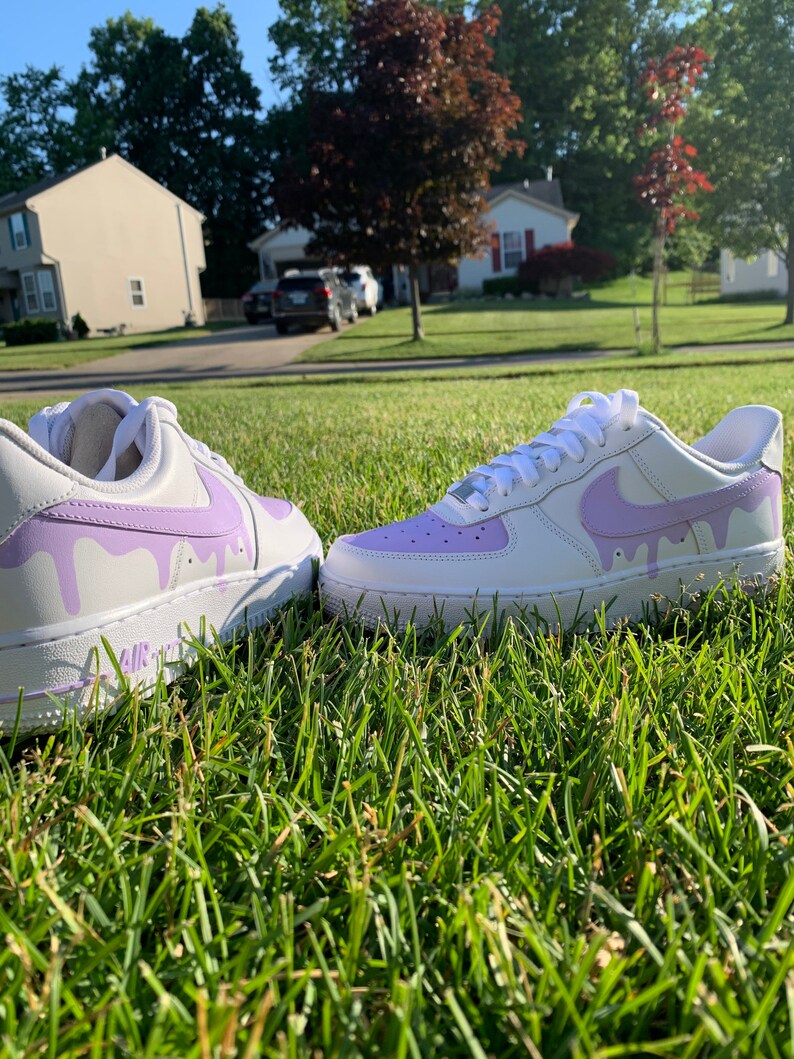 Light purple drip Custom Nike Air Force 1 /Custom AF1s/ | Etsy