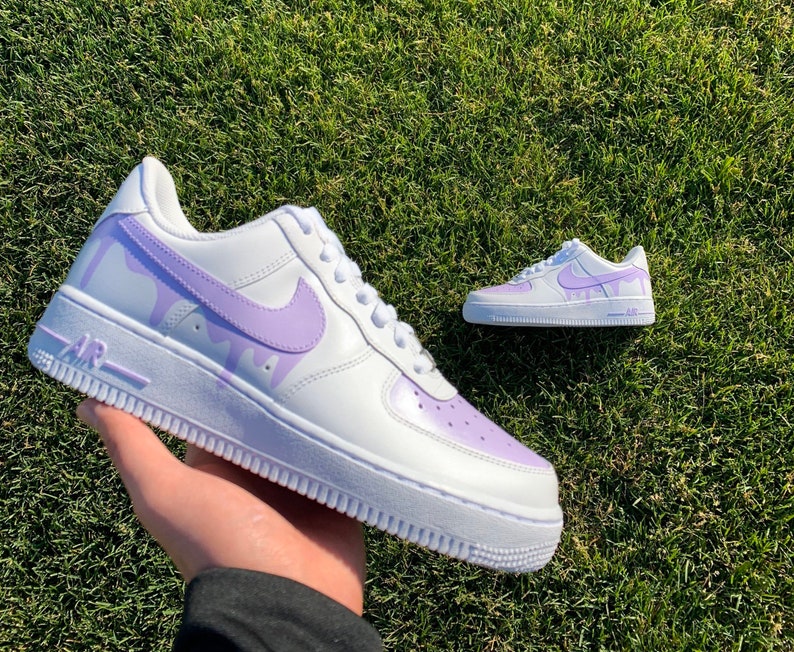 Light purple drip Custom Nike Air Force 1 /Custom AF1s/ | Etsy