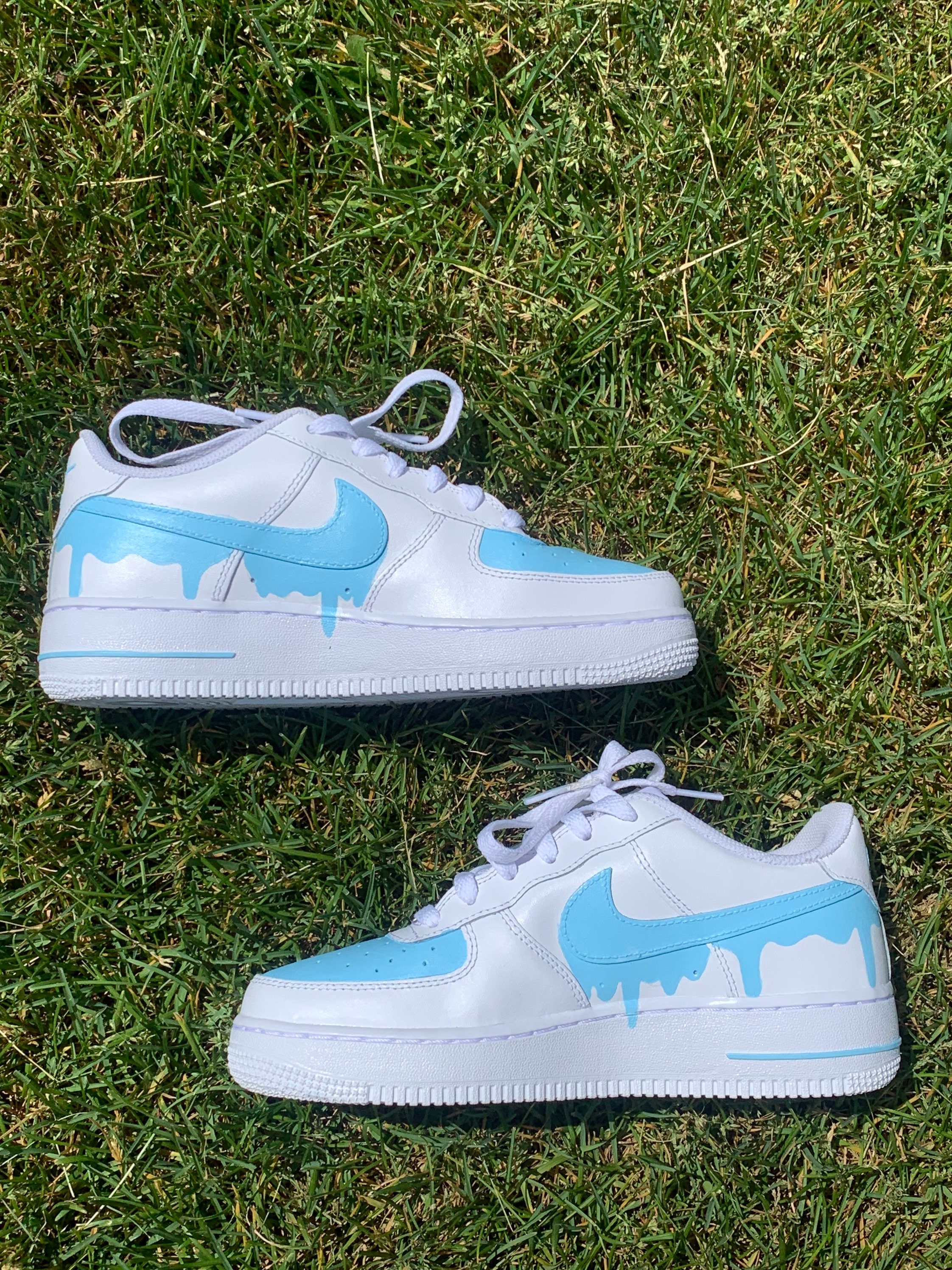 Custom Light Blue Drip Nike Air Force 1 /Custom AF1s/ Custom Etsy