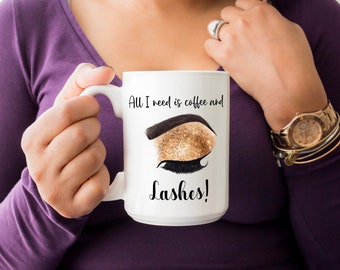 Alles wat ik wil is koffie en wimpers mok | Mok | aanpassen Grappige Mok | De mok | van de koffie Mode quote mok
