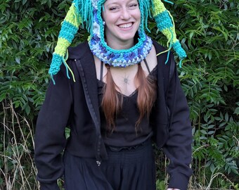 Crochet jester clown hat