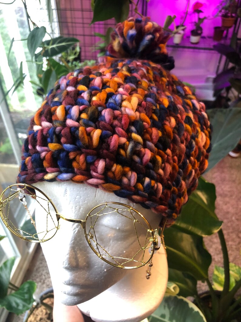 Natural fibers beanie fall colors