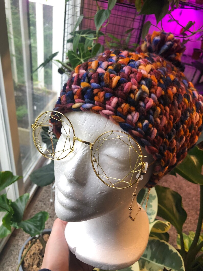 Natural fibers beanie fall colors