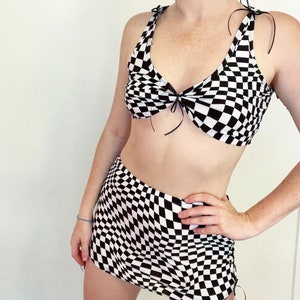 Two piece checkered festival set