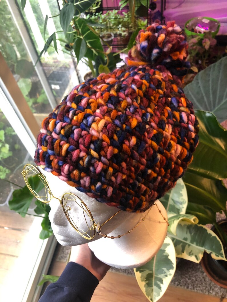 Natural fibers beanie fall colors