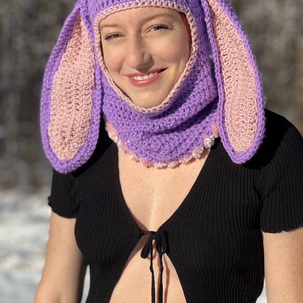Crochet bunny balaclava