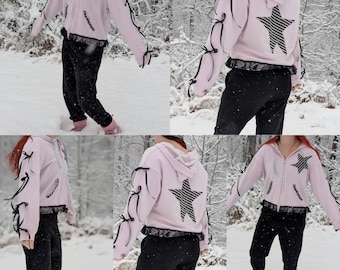 1/1 Rock Star upcycled hoodie