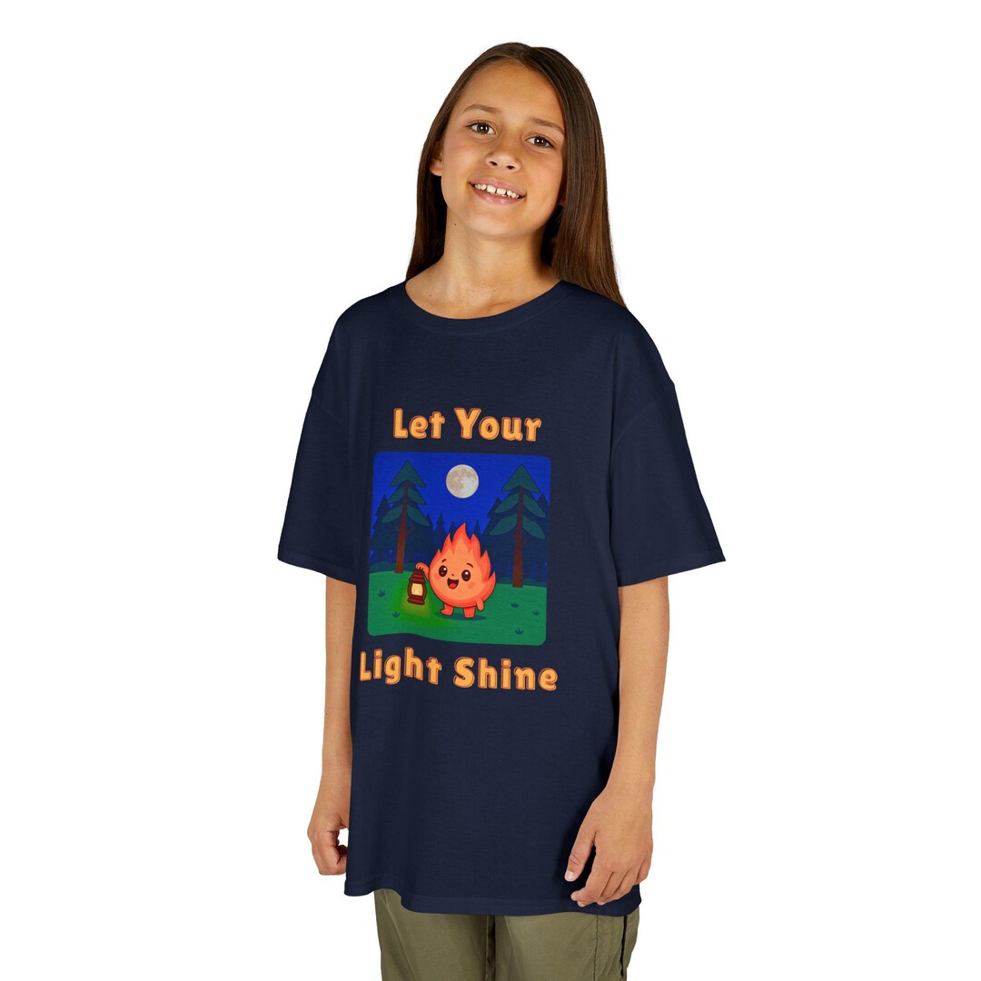 Let Your Light Shine Kids Camping T-shirt - Christian Kids Shirt for ...