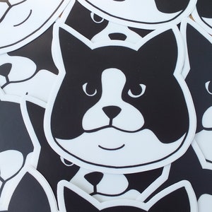 Chubby Cat Face Sticker - Cat Profile Sticker - Waterproof Sticker