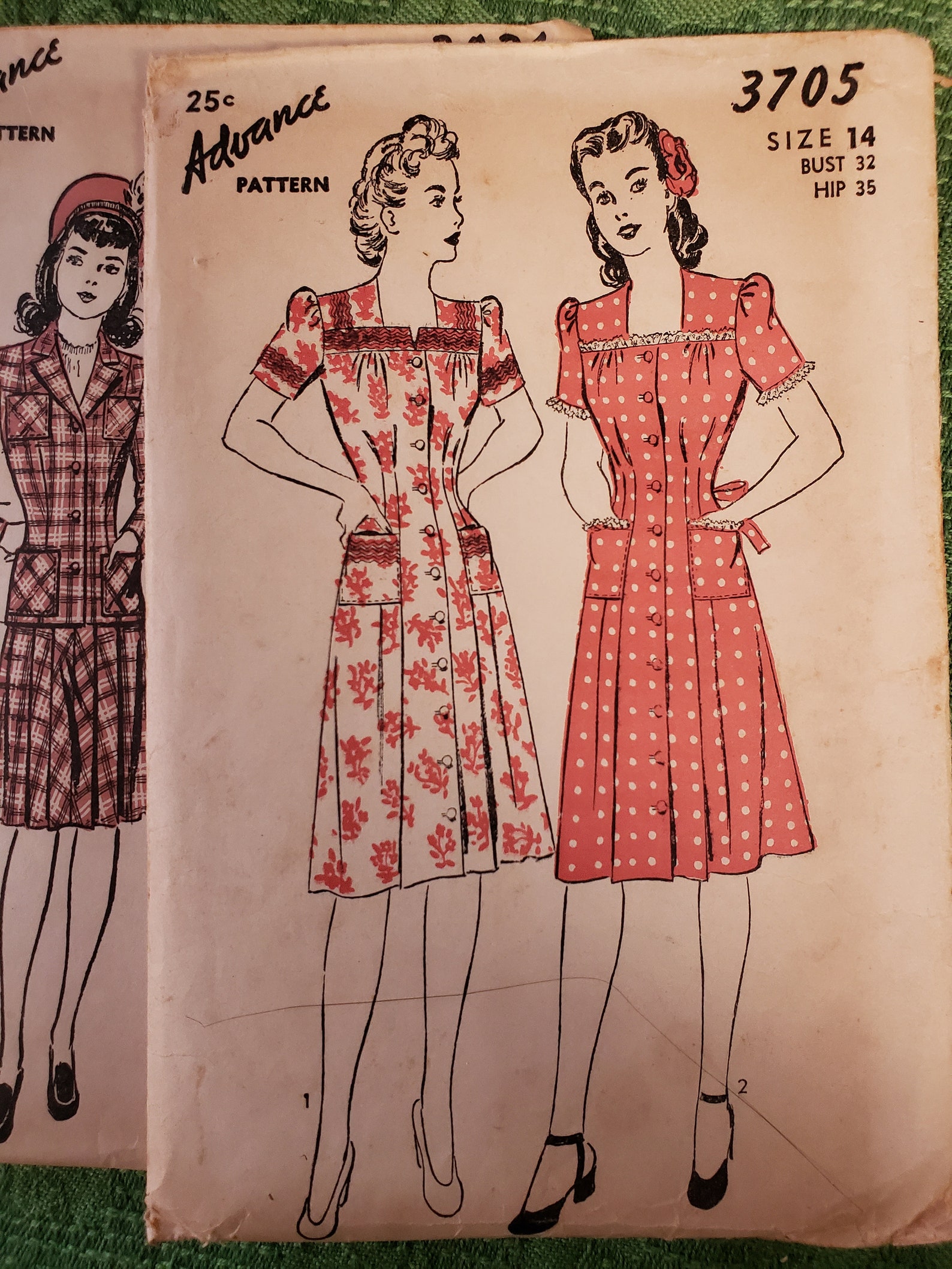 1950's Vintage Dress Patterns Size 14 Pack of 4 Styles Etsy