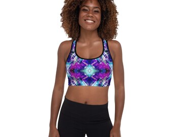Kaleidoscope Indigo Crystal Vadderad Sport-BH