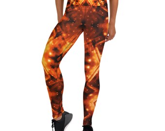 Yogaleggings med bärnstensfärgade kristaller
