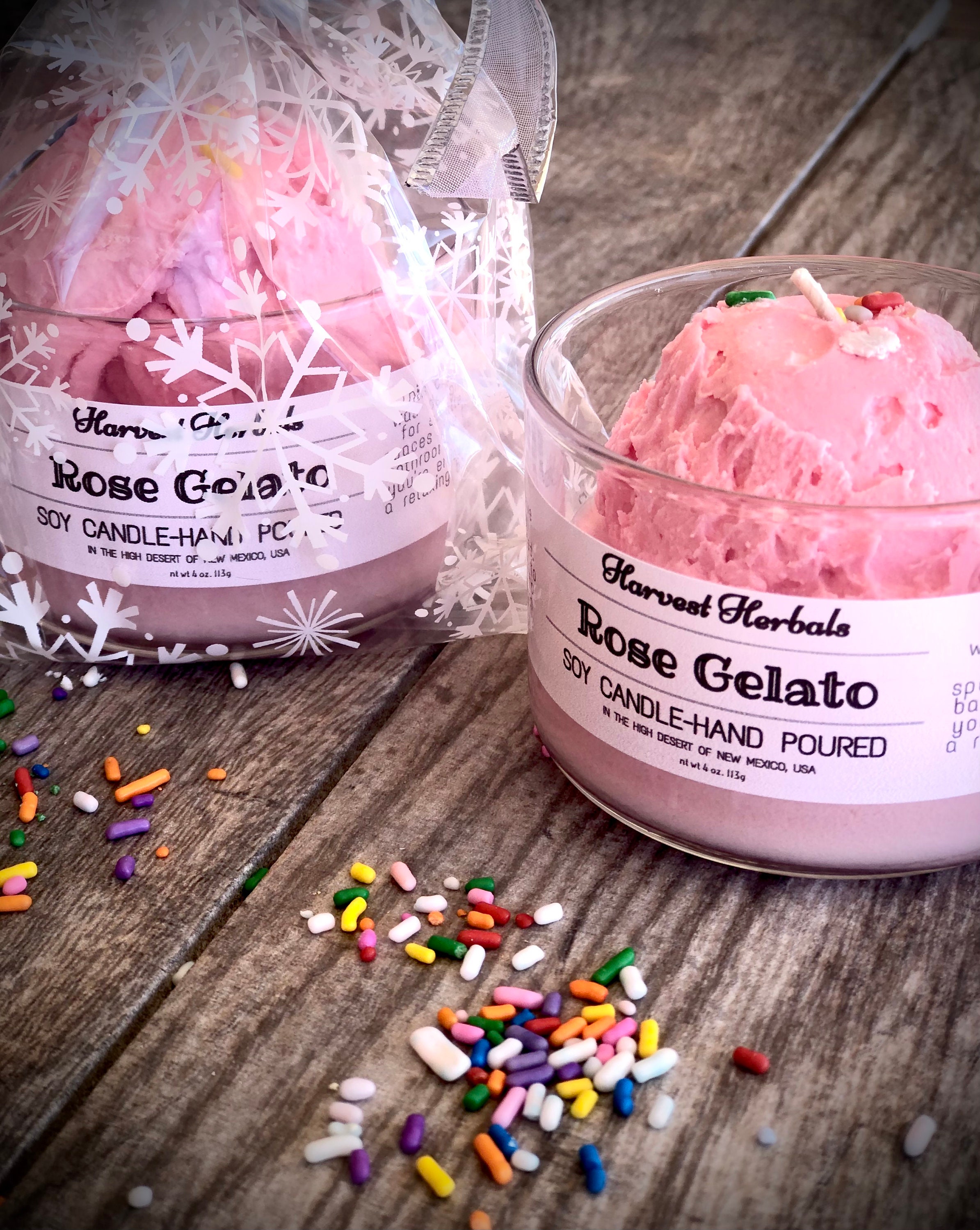 Ice Cream Scoop Candle Soy Candle Gelato Christmas Etsy