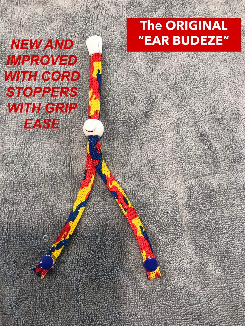 Face Mask Ear Savers Mask Strap and Lanyard. The Original ‘“EAR BUDEZE’” Adjustable Comfortable 