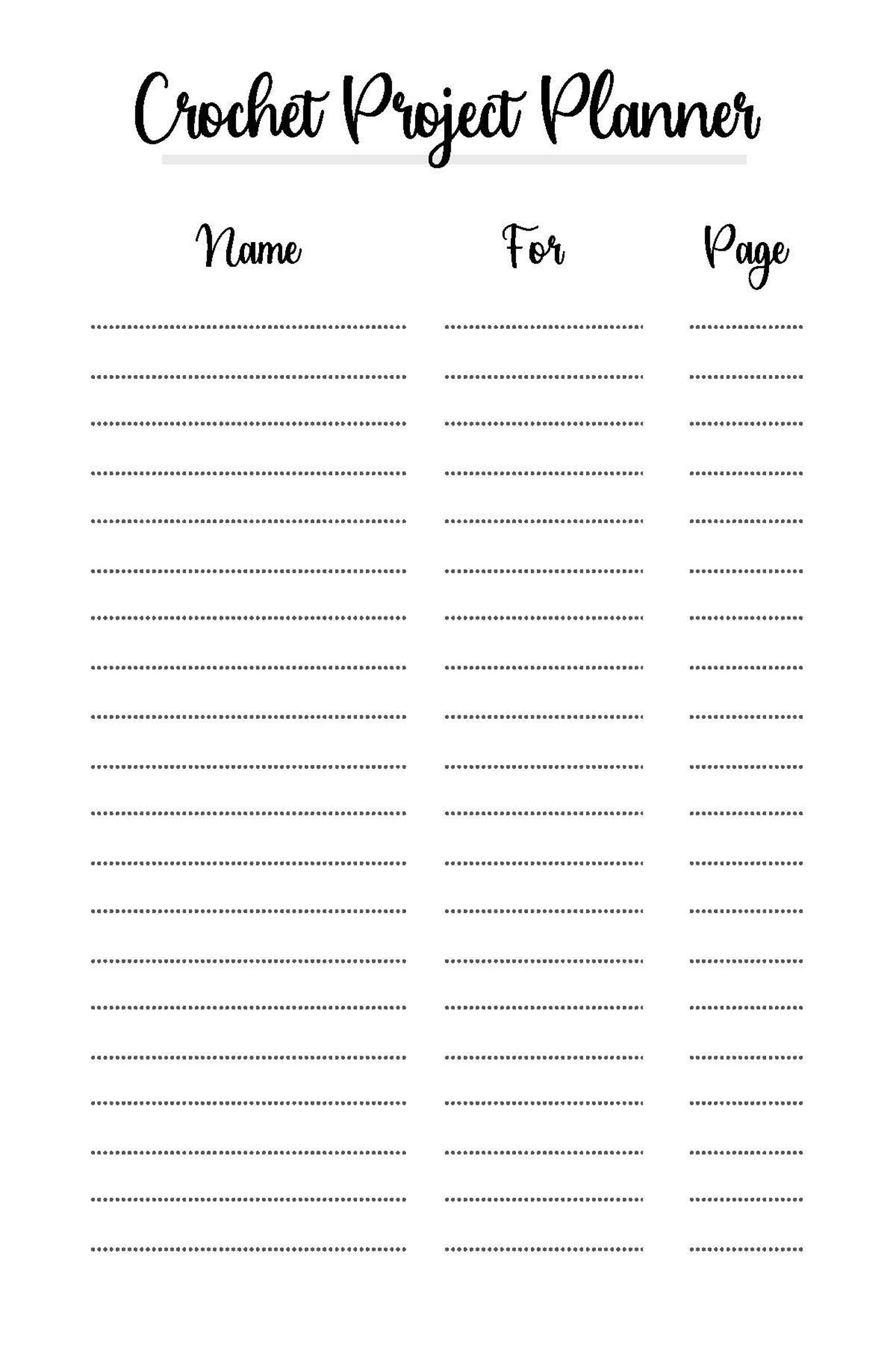 Crochet Project Planner / 120 Printable Pages - Etsy