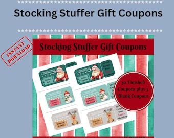 Printable Christmas Gift Coupons for Kids: Stocking Stuffer Vouchers from Santa Claus
