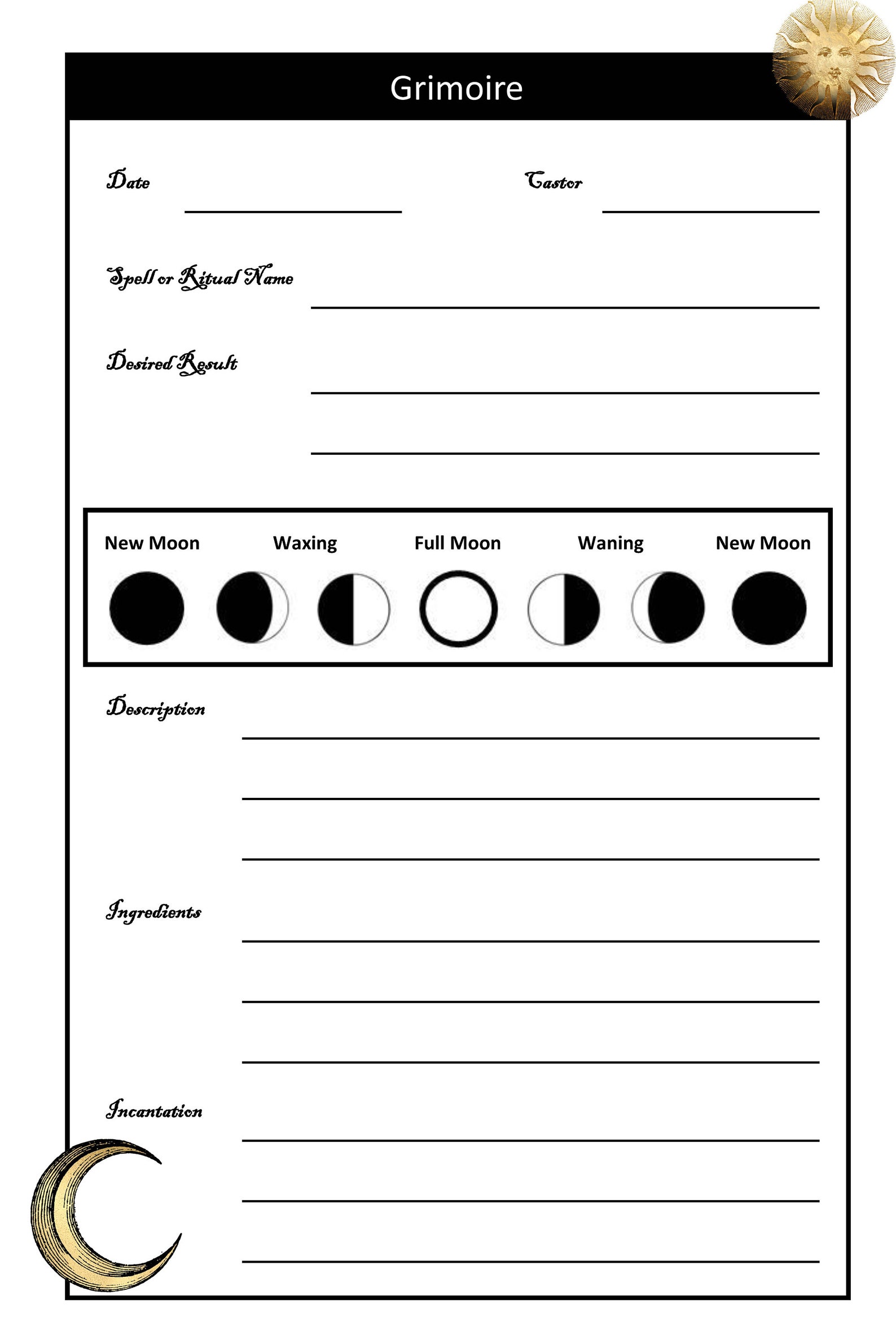 Grimoire Spell Book / 101 Printable Pages - Etsy