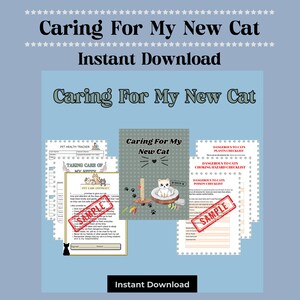 New Cat Care Guide Printable: Kitten Health Tracker (Digital Download)