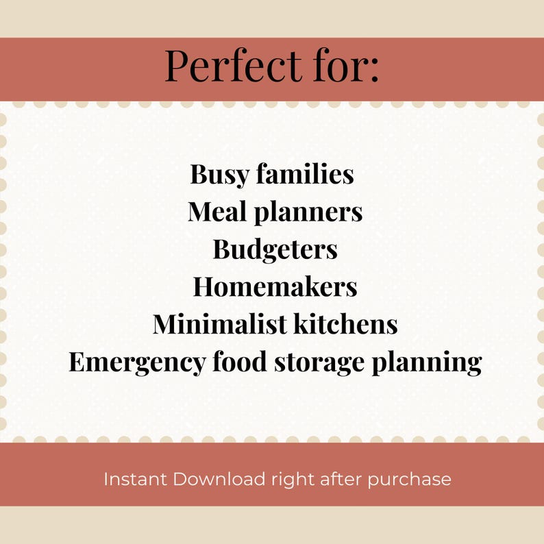 Pantry & Fridge Checklist Printable | Kitchen Inventory Organizer Planner PDF Instant Download image 6