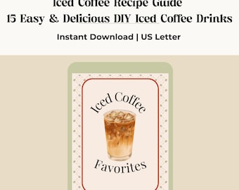 Iced Coffee Recipe Guide | Printable PDF |  Instant Download