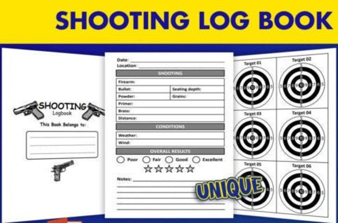 Shooting Log Book 121 Page Printable Log Book Etsy