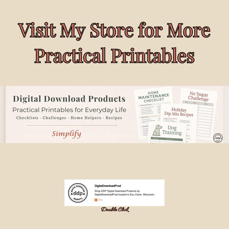 Pantry & Fridge Checklist Printable | Kitchen Inventory Organizer Planner PDF Instant Download image 13