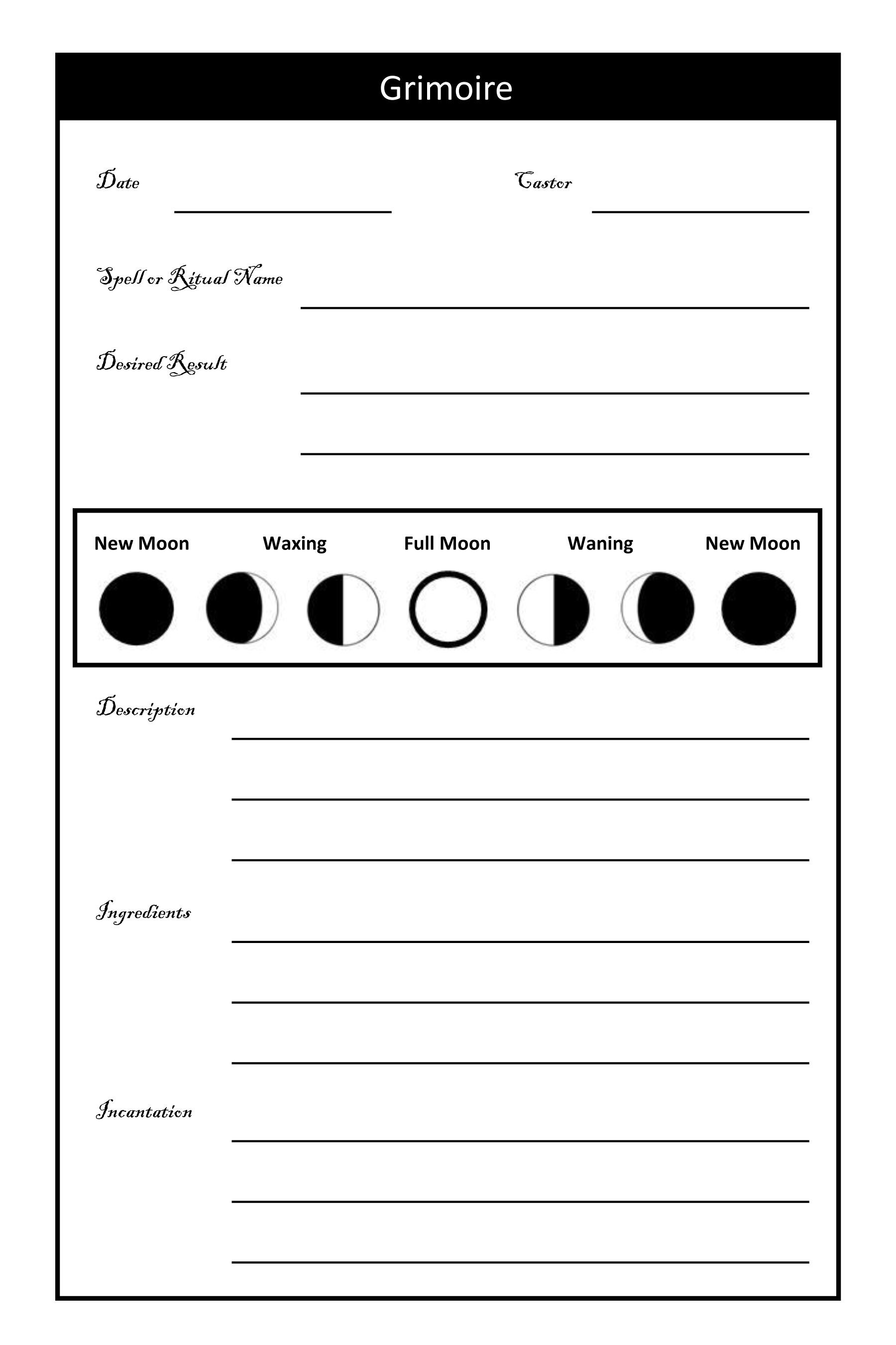 Grimoire Spell Book / 120 Printable Pages | Etsy