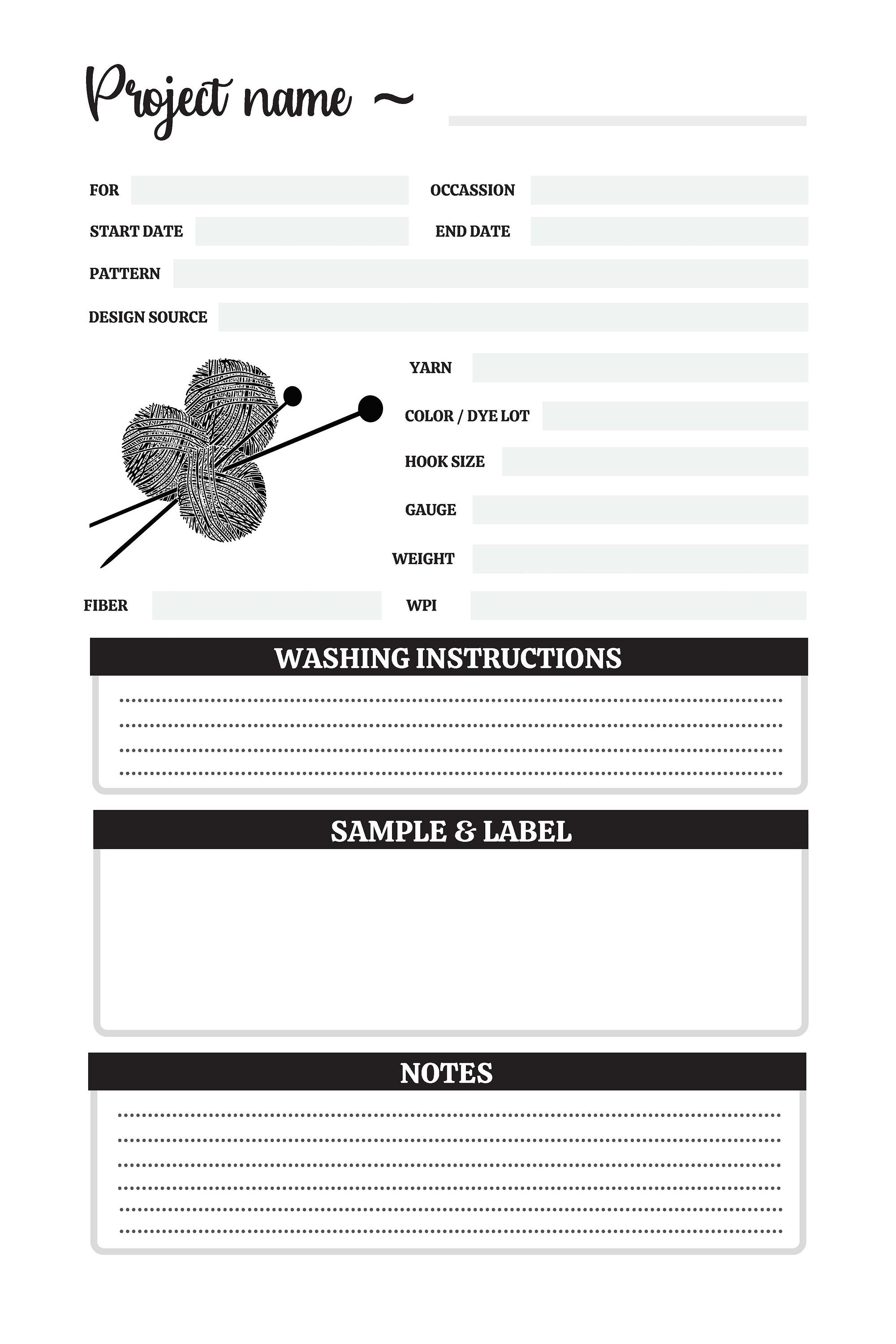 Crochet Project Planner / 120 Printable Pages - Etsy