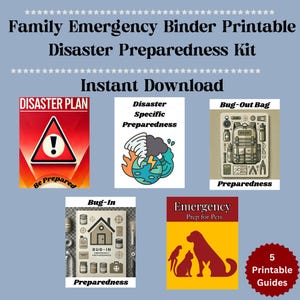 Family Emergency Binder Printable – Disaster Preparedness Kit, Survival Planning Guides (PDF Download)